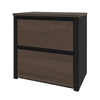 Modern Antigua and Black Desk & Hutch with Included Height Adjustable Desk