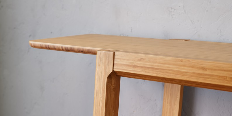 Solid Bamboo 72" Caramel Modern Desk or Conference Table with Extension