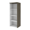 24" Narrow Bi-Color Bookcase in Walnut Gray & White