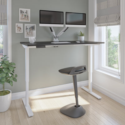 59" Twin Monitor Adjustable Desk in Black