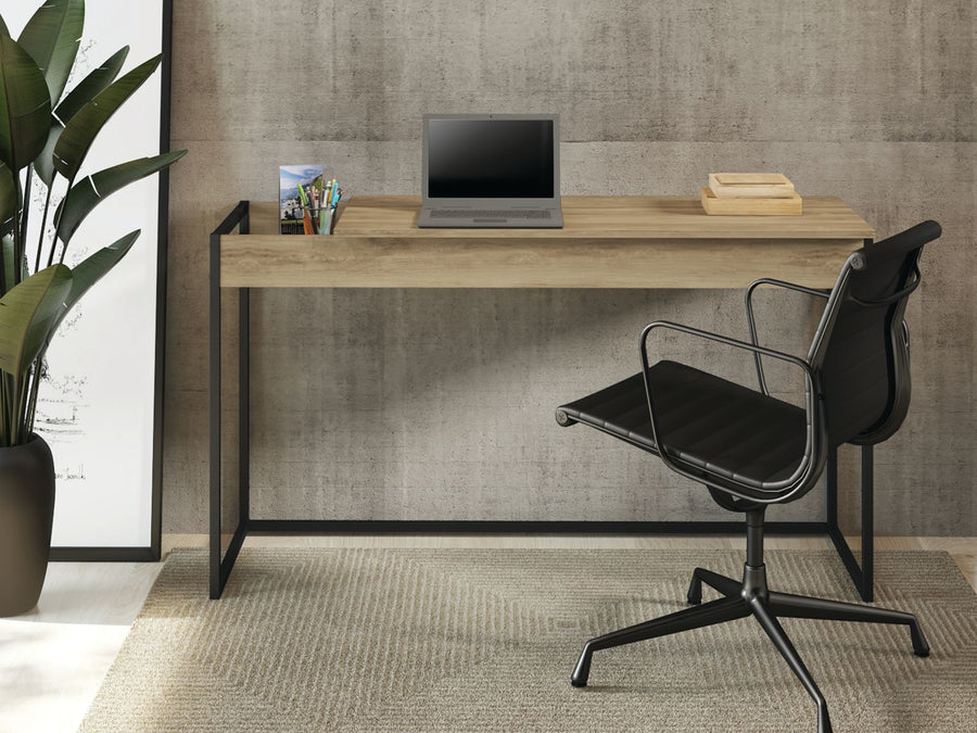 53" Oak Modern Desk with Flip Top