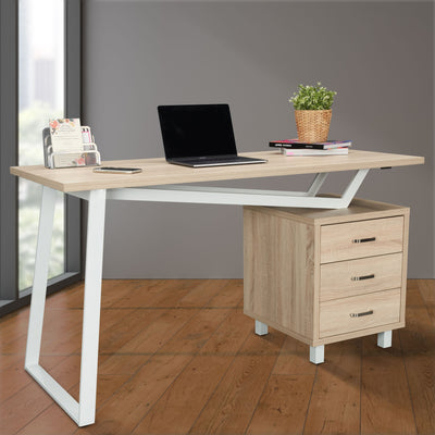 55" Sand Finish Asymmetrical Desk