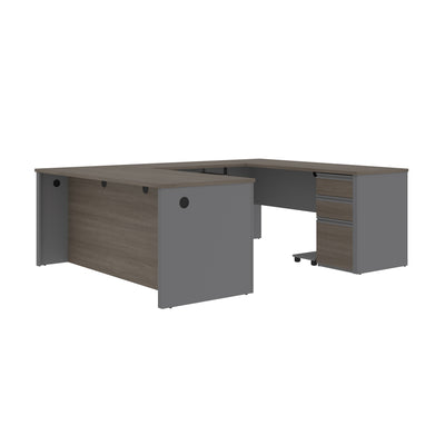 Bark Gray and Slate Premium U-shaped Desk