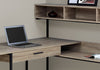 59" L-Shaped Corner Desk in Taupe & Black Metal