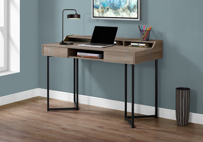 Dark Taupe 48" Office Desk w/ Black Metal Base