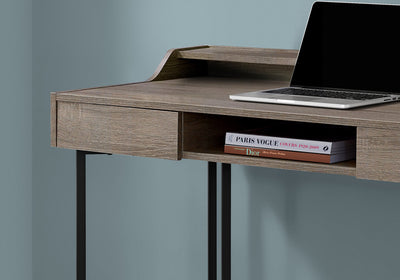 Dark Taupe 48" Office Desk w/ Black Metal Base