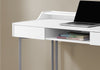 White 48" Office Desk w/ Silver Metal Base