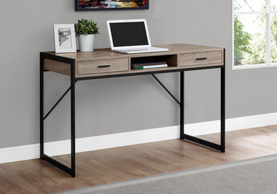 Classic Taupe & Black Metal Office Desk