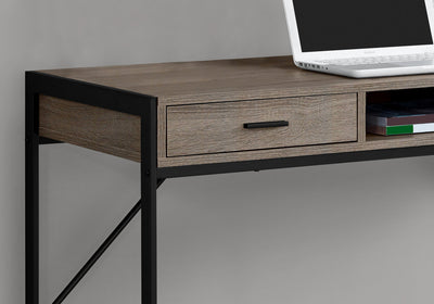 Classic Taupe & Black Metal Office Desk