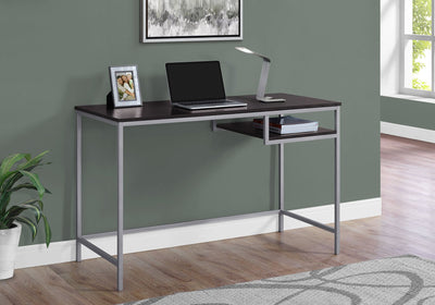 48" Cappuccino & Silver Stunning Computer Desk