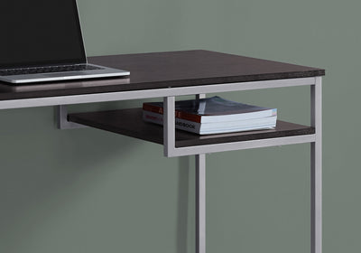48" Cappuccino & Silver Stunning Computer Desk
