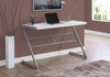 Z-Shaped Modern White & Silver 48" Computer Desk