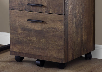 Trendy 3-Drawer Filing Cabinet in Brown Woodgrain Finish