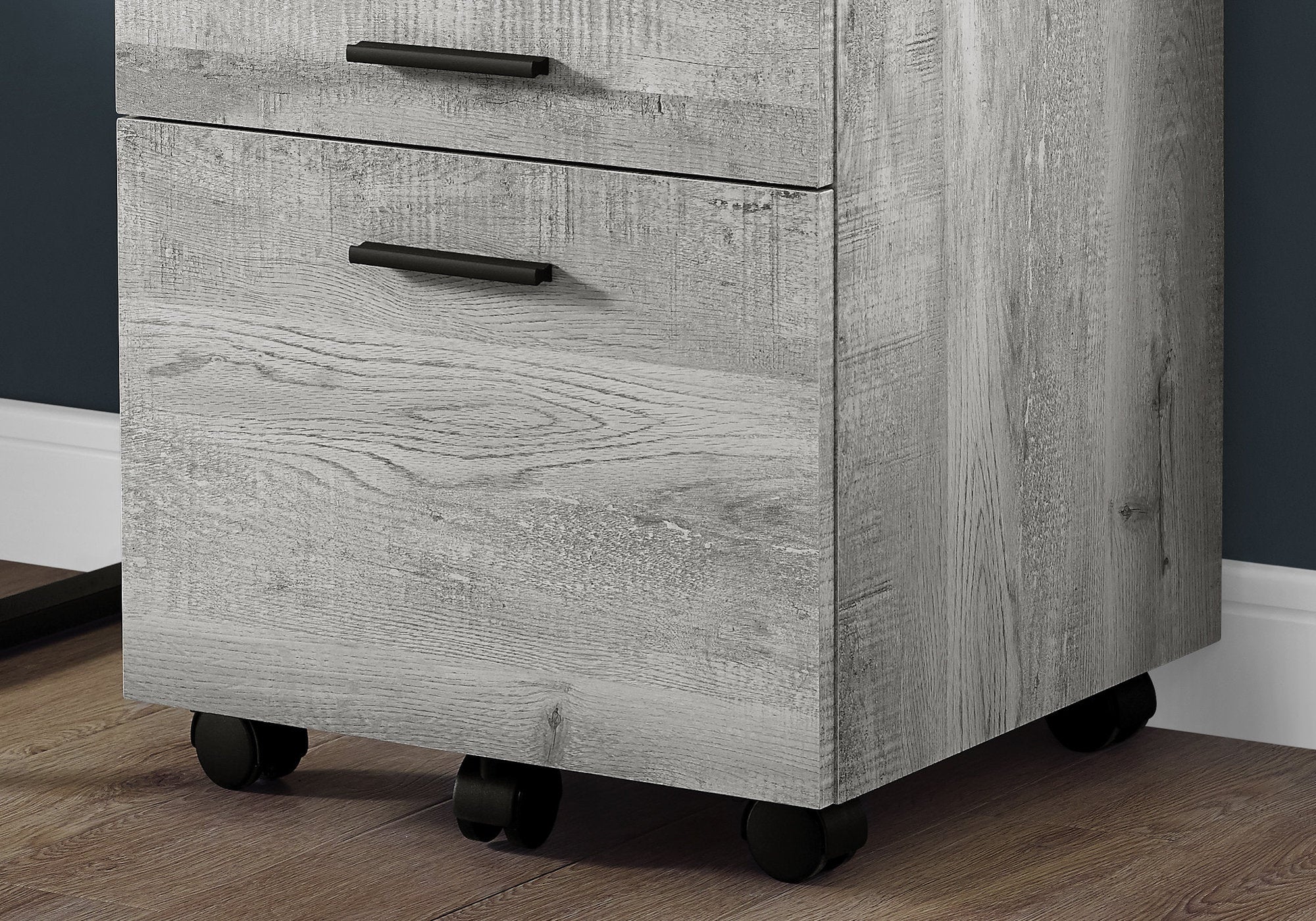 Trendy 3-Drawer Filing Cabinet in Gray Woodgrain Finish