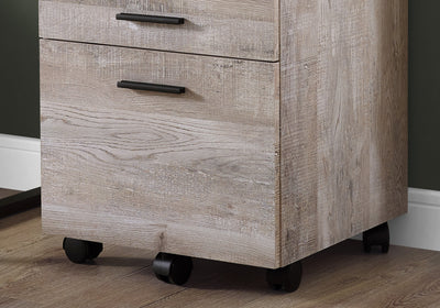 Trendy 3-Drawer Filing Cabinet in Taupe Woodgrain Finish