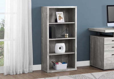 Classic Gray Woodgrain Office Bookcase