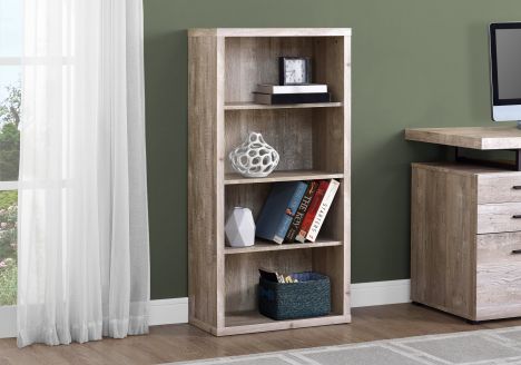 Classic Taupe Woodgrain Office Bookcase