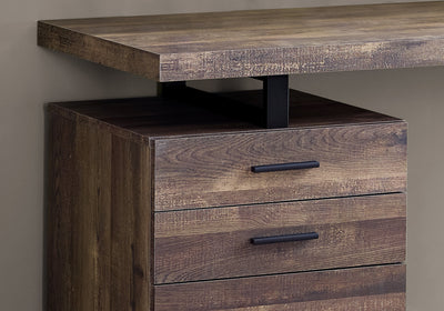 48" Brown Woodgrain & Black Metal Compact Computer Desk