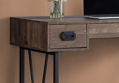 48" Brown Woodgrain Office Desk w/ V Design Base