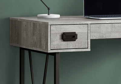 48" Gray Woodgrain Office Desk w/ V Design Base