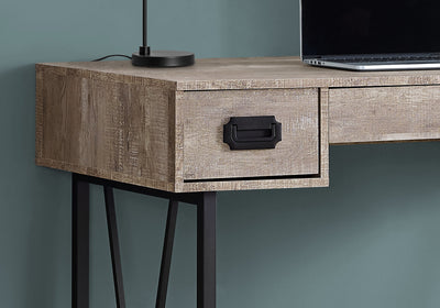 48" Taupe Woodgrain Office Desk w/ V Design Base