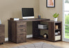 Dark Brown Woodgrain L-Shaped 60" Computer Desk