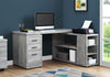 Classic Gray Woodgrain L-Shaped 60" Computer Desk