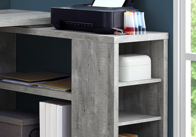 Classic Gray Woodgrain L-Shaped 60" Computer Desk