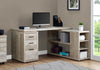 Soft Taupe Woodgrain L-Shaped 60" Computer Desk