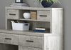63" Gray Woodgrain L-Shaped Office Desk & Storage Area in One
