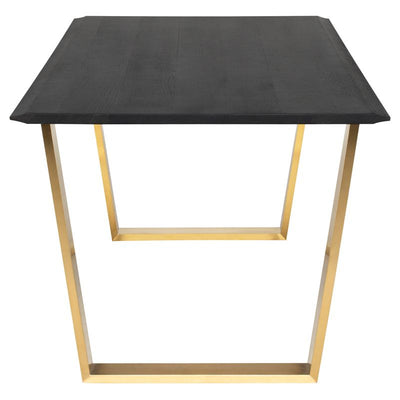 79" Executive Desk in Black Oak & Gold with Inlaid Edges