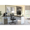 White & Walnut Gray Modern L-shaped Desk