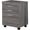 Premium Mobile File Cabinet in Dark Taupe Finish