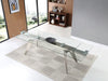 79"-100" Extendable Glass Top Conference Table w/ Stainless Steel