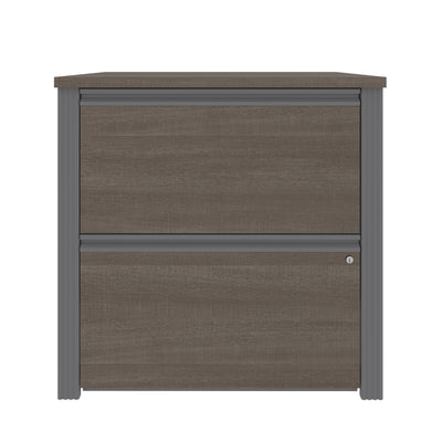 31" Locking File Cabinet in Bark Gray & Slate