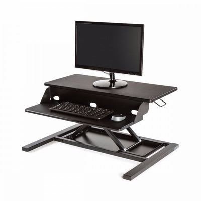Sleek Black Desk Riser w/ Pneumatic Lift