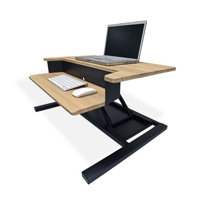 Wood Veneer Desk Riser w/ Pneumatic Lift