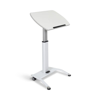 White Adjustable Lectern w/ Pneumatic Foot Pedal