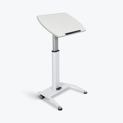 White Adjustable Lectern w/ Pneumatic Foot Pedal