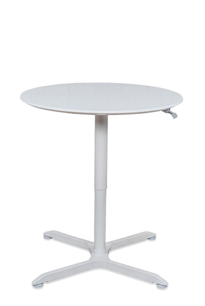 Classic 31" Round White Meeting Table w/ Pneumatic Lift