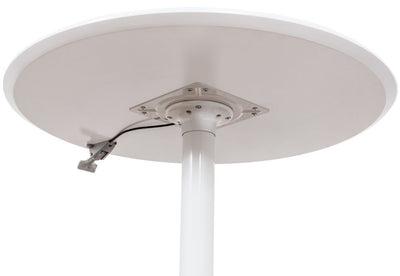 Classic 31" Round White Meeting Table w/ Pneumatic Lift