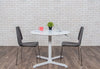 Classic 31" Round White Meeting Table w/ Pneumatic Lift
