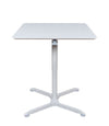 Classic 31" Square White Meeting Table w/ Pneumatic Lift