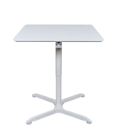 Classic 31" Square White Meeting Table w/ Pneumatic Lift