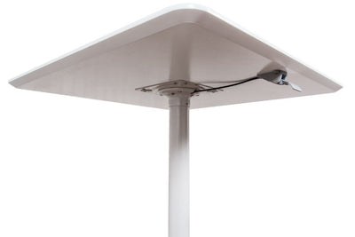 Classic 31" Square White Meeting Table w/ Pneumatic Lift