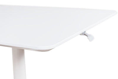 Classic 31" Square White Meeting Table w/ Pneumatic Lift