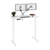 48" Satin White Adjustable Desk with Dual Monitor Arms
