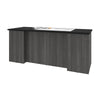 71" Bark Gray & Black Premium Executive Desk