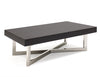 Gray Oak Veneer & Stainless Steel 56" Coffee Table