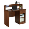 41" Desk with Raised Shelf & Underdesk Storage in Oak